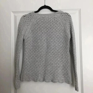 EUC Light Gray Scalloped Hem Sweater